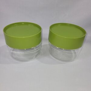 Pyrex Vintage 1970s Avacado Green 2 Glass Storage Containers